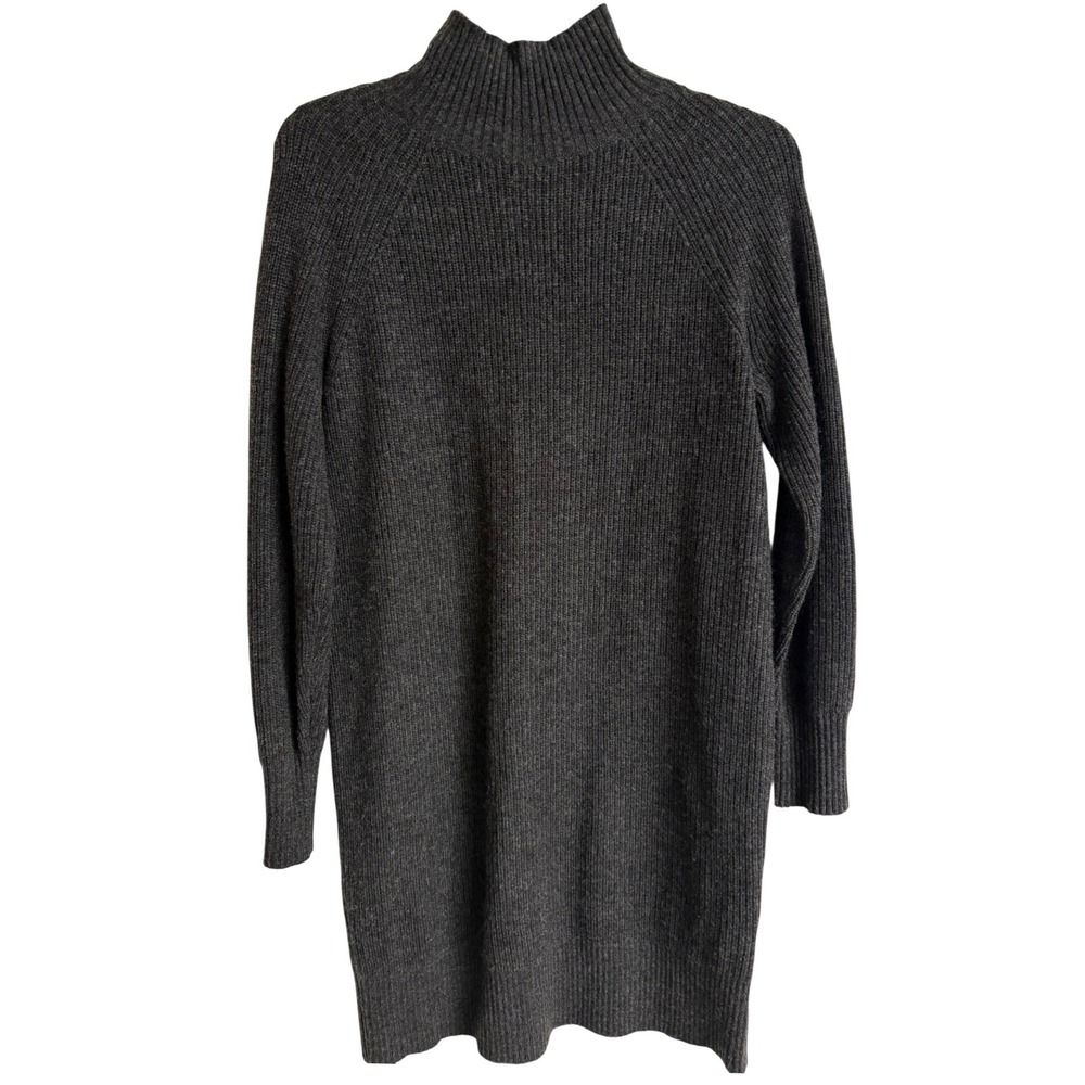 Boden Womens Gray Ribbed Mock Neck Wool Alpaca Blend Sweater Dress Size US 4
